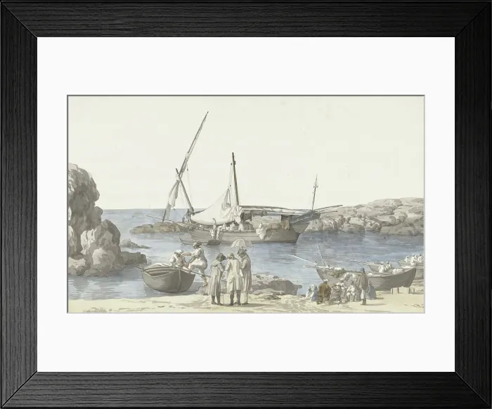 Framed Print : View of Taranto and harbour of Luogo Vivo, 1778. Creator: Louis Ducros Framed Print : View of Taranto and harbour of Luogo Vivo, 1778. Creator: Louis Ducros