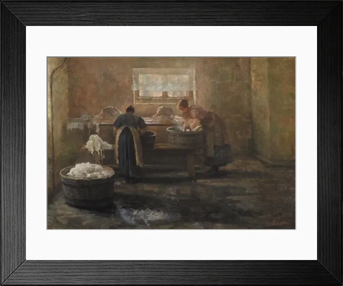 Framed Print : A Wash House, 1900. Creator: Emilie Christensen Framed Print : A Wash House, 1900. Creator: Emilie Christensen