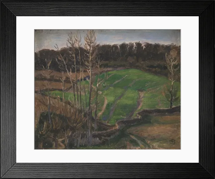 Framed Print : Landscape at Svanninge with green winter shoots, 1900. Creator: Fritz Syberg Framed Print : Landscape at Svanninge with green winter shoots, 1900. Creator: Fritz Syberg
