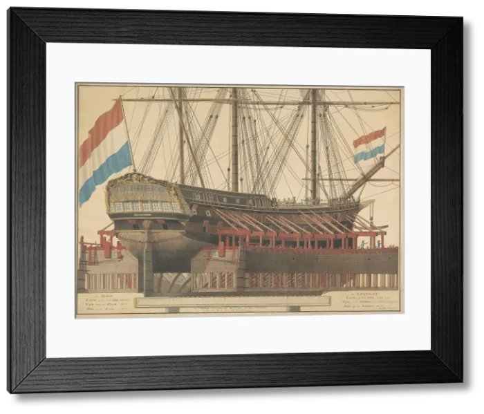 Framed Print : The Zoutman on ship camels, 1807. Creator: J. Vos Framed Print : The Zoutman on ship camels, 1807. Creator: J. Vos