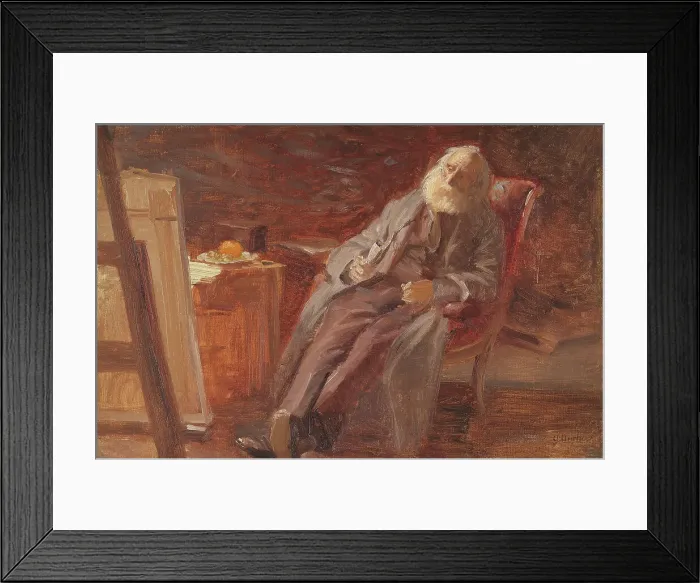 Framed Print : The Painter Vilhelm Kyhn Smoking his Pipe, 1903. Creator: Anna Kirstine Ancher Framed Print : The Painter Vilhelm Kyhn Smoking his Pipe, 1903. Creator: Anna Kirstine Ancher