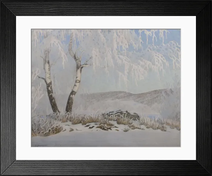Framed Print : White Frost in Sunshine, 1903. Creator: Gustaf Fjaestad Framed Print : White Frost in Sunshine, 1903. Creator: Gustaf Fjaestad
