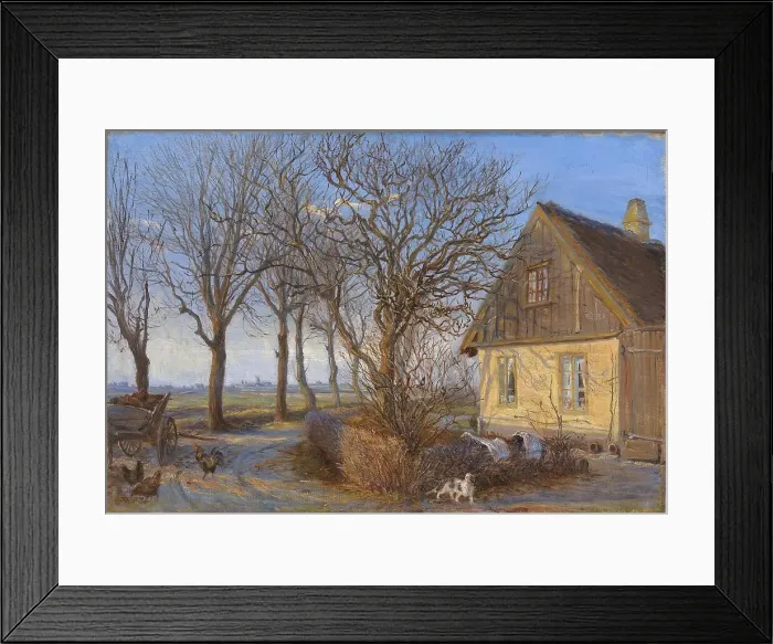 Framed Print : Outside a farmhouse - Maglebylille, 1903. Creator: Theodor Esbern Philipsen Framed Print : Outside a farmhouse - Maglebylille, 1903. Creator: Theodor Esbern Philipsen