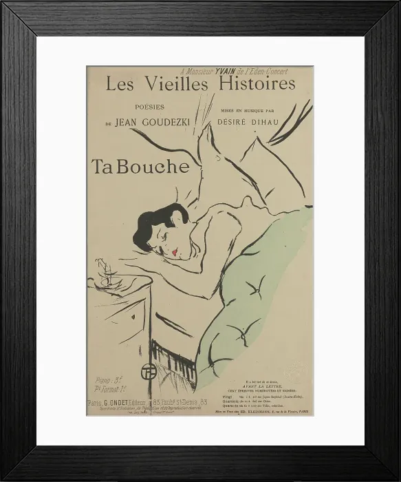 Framed Print : Ta bouche, 1893. Creator: Toulouse-Lautrec, Henri, de (1864-1901) Framed Print : Ta bouche, 1893. Creator: Toulouse-Lautrec, Henri, de (1864-1901)