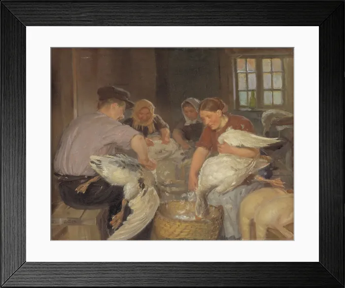 Framed Print : Plucking the Geese, 1904. Creator: Anna Kirstine Ancher Framed Print : Plucking the Geese, 1904. Creator: Anna Kirstine Ancher