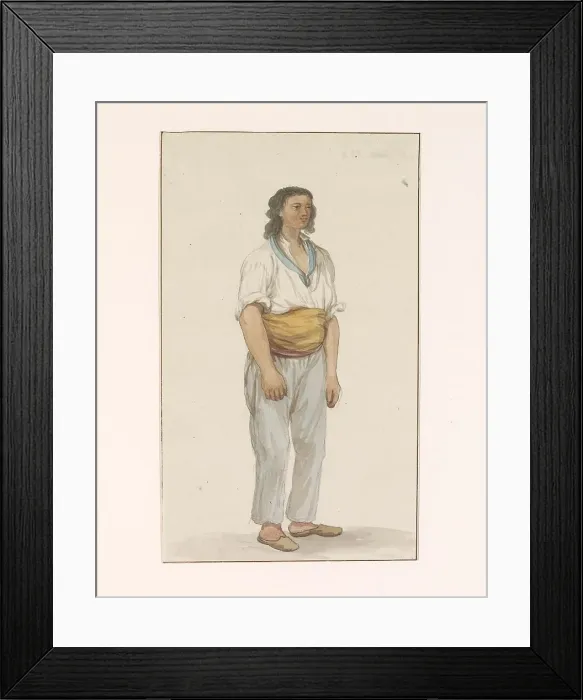Framed Print : Boy in an inn in Malta, 1778. Creator: Louis Ducros Framed Print : Boy in an inn in Malta, 1778. Creator: Louis Ducros