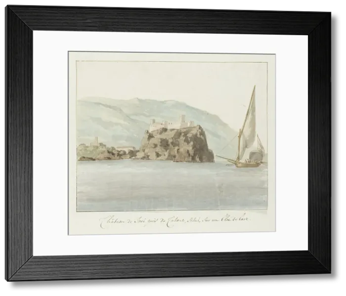Framed Print : Castle of Aci Castello on a lava rock off the coast of Catania, 1778. Creator: Louis Ducros Framed Print : Castle of Aci Castello on a lava rock off the coast of Catania, 1778. Creator: Louis Ducros
