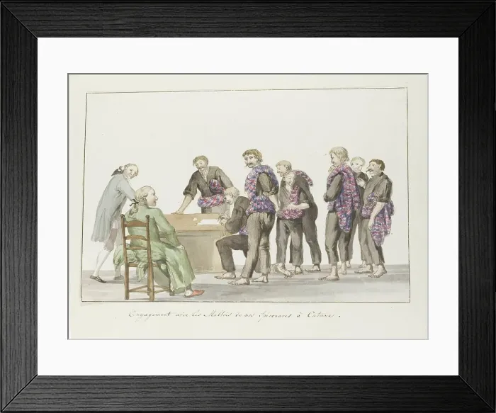 Framed Print : Meeting of sailors of the speronaras from Malta, at Catania, 1778. Creator: Louis Ducros Framed Print : Meeting of sailors of the speronaras from Malta, at Catania, 1778. Creator: Louis Ducros