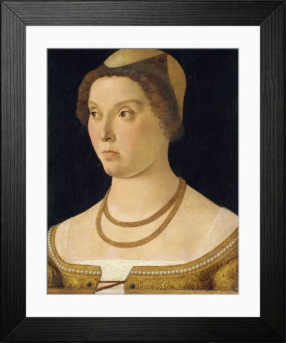 Framed Print : Portrait of a Woman, 1450-1470. Creator: Circle of Giovanni Bellini Framed Print : Portrait of a Woman, 1450-1470. Creator: Circle of Giovanni Bellini
