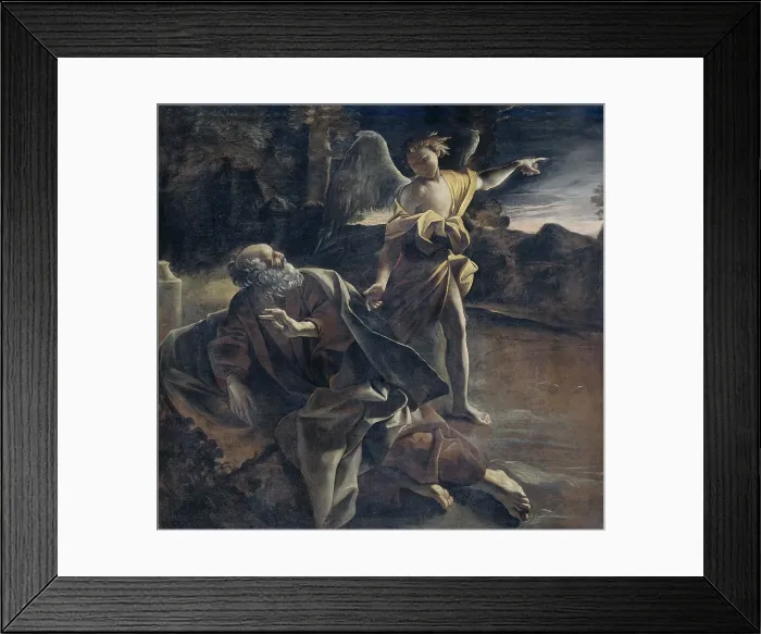 Framed Print : The Prophet Elijah Awakened in the Desert by an Angel, 1624-1625. Creator: Giovanni Lanfranco Framed Print : The Prophet Elijah Awakened in the Desert by an Angel, 1624-1625. Creator: Giovanni Lanfranco
