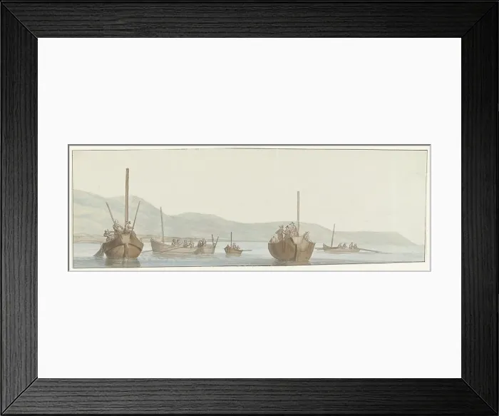 Framed Print : Coral fishermen at the city of Scilla, 1778. Creator: Louis Ducros Framed Print : Coral fishermen at the city of Scilla, 1778. Creator: Louis Ducros