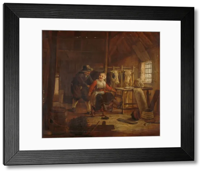 Framed Print : Flirtation in a Cowshed, 1645-1672. Creator: Govert Dircksz. Camphuysen Framed Print : Flirtation in a Cowshed, 1645-1672. Creator: Govert Dircksz. Camphuysen