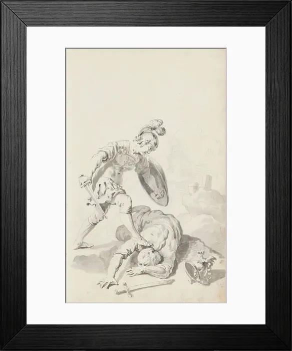 Framed Print : Soldier subdues an enemy, c.1701. Creator: Jacob Toorenvliet Framed Print : Soldier subdues an enemy, c.1701. Creator: Jacob Toorenvliet