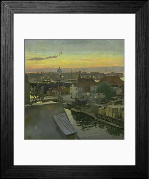 Framed Print : View over Wilders Plads at Christianshavn. Evening, 1906. Creator: Edvard Weie