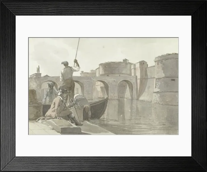 Framed Print : New moat of the fortifications in Taranto, 1778. Creator: Louis Ducros Framed Print : New moat of the fortifications in Taranto, 1778. Creator: Louis Ducros