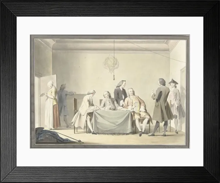 Framed Print : Session of Commissioners to receive the Liberale Gifte...12 September 1747, (1748). Creator: Jacobus Buys Framed Print : Session of Commissioners to receive the Liberale Gifte...12 September 1747, (1748). Creator: Jacobus Buys