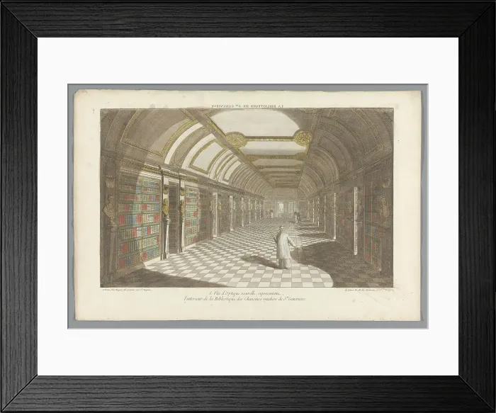 Framed Print : View of the library of the Sainte-Geneviève abbey in Paris, 1735-1805. Creator: Unknown Framed Print : View of the library of the Sainte-Geneviève abbey in Paris, 1735-1805. Creator: Unknown