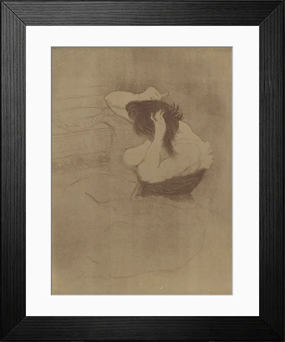 Framed Print : Woman Combing Her Hair (Femme qui se peigne, La coiffure), 1896. Creator: Toulouse-Lautrec, Henri, de (1864-1901) Framed Print : Woman Combing Her Hair (Femme qui se peigne, La coiffure), 1896. Creator: Toulouse-Lautrec, Henri, de (1864-1901)