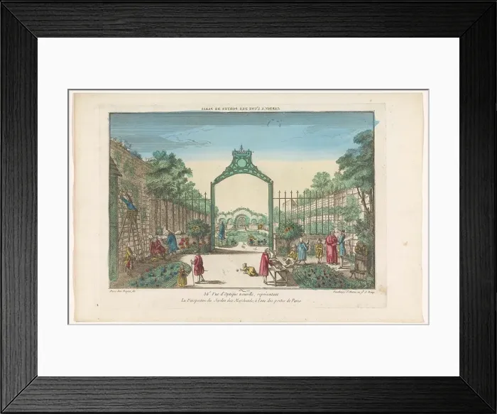 Framed Print : View of the Jardin des Marchands in Paris, 1735-1805. Creator: Unknown Framed Print : View of the Jardin des Marchands in Paris, 1735-1805. Creator: Unknown