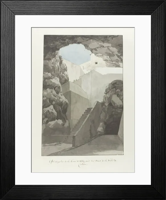 Framed Print : Remarkable lava rocks from 1669 at the city walls of Catania, 1778. Creator: Louis Ducros Framed Print : Remarkable lava rocks from 1669 at the city walls of Catania, 1778. Creator: Louis Ducros