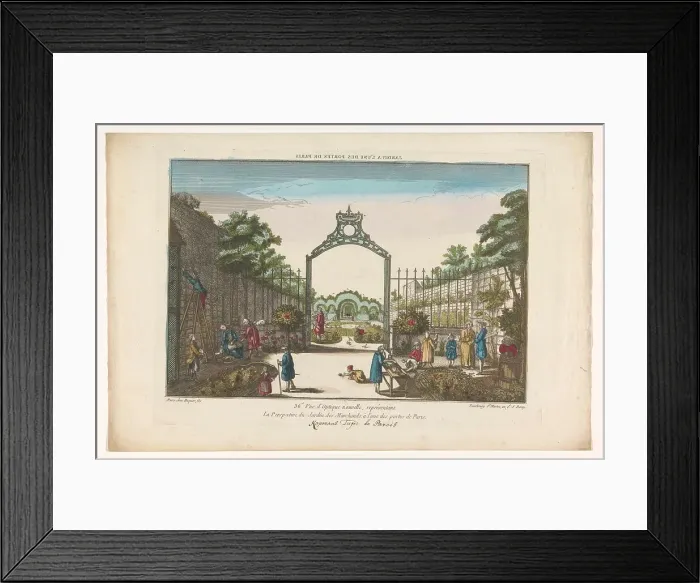 Framed Print : View of the Jardin des Marchands in Paris, 1735-1805. Creator: Unknown Framed Print : View of the Jardin des Marchands in Paris, 1735-1805. Creator: Unknown