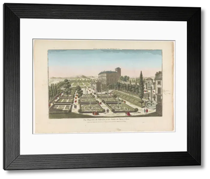 Framed Print : View of the Giardini Vaticani in Vatican City, 1735-1805. Creator: Unknown Framed Print : View of the Giardini Vaticani in Vatican City, 1735-1805. Creator: Unknown