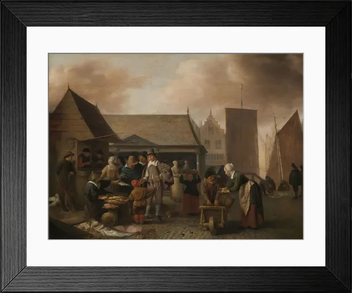 Framed Print : Fish Market, 1650-1670. Creator: Hendrik Martensz. Sorgh Framed Print : Fish Market, 1650-1670. Creator: Hendrik Martensz. Sorgh