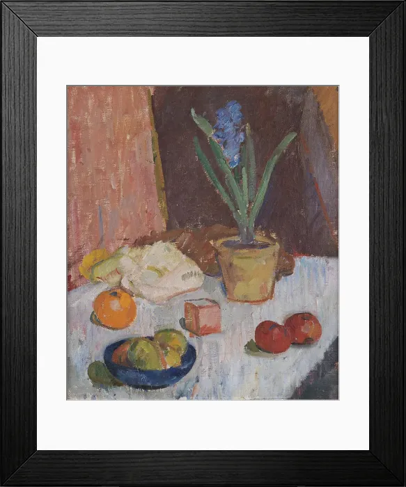 Framed Print : Composition with Hyacinth, Fruits and Blue Bowl, 1911. Creator: Karl Isakson