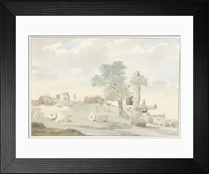 Framed Print : Remains of the Temple of Heracles within the walls of old Agrigento, 1778. Creator: Louis Ducros Framed Print : Remains of the Temple of Heracles within the walls of old Agrigento, 1778. Creator: Louis Ducros