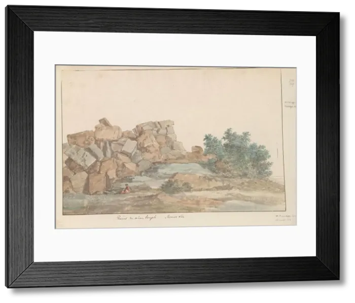 Framed Print : Remains of Zeus Olympus Temple at Agrigento, 1778. Creator: Louis Ducros Framed Print : Remains of Zeus Olympus Temple at Agrigento, 1778. Creator: Louis Ducros