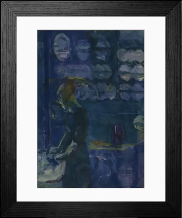Framed Print : The Blue Kitchen, 1913. Creator: Ludvig Karsten Framed Print : The Blue Kitchen, 1913. Creator: Ludvig Karsten