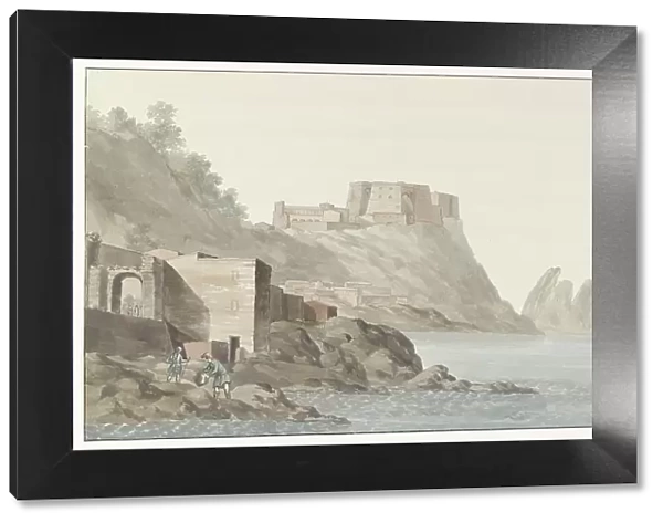 Rock and town of Scilla in the Calabria region on the east coast, 1778. Creator: Louis Ducros