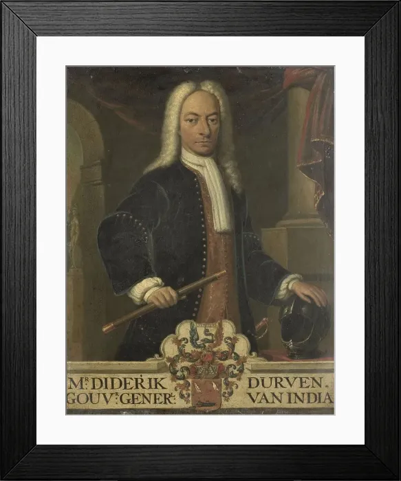 Framed Print : Portrait of Diederik van Durven, Governor-General of the Dutch East Indies, 1736. Creator: Hendrik van den Bosch
