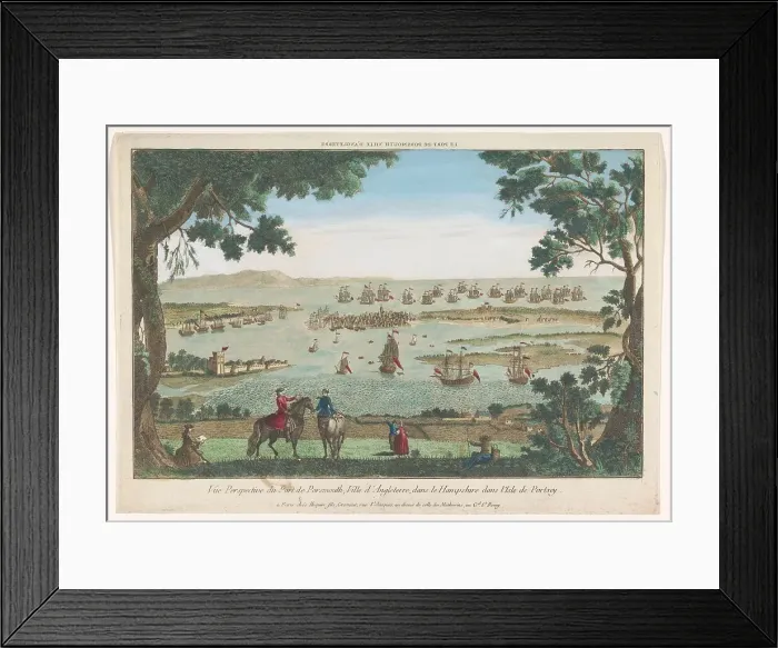 Framed Print : View of the harbor in Portsmouth, 1735-1805. Creator: Unknown Framed Print : View of the harbor in Portsmouth, 1735-1805. Creator: Unknown