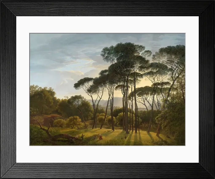 Framed Print : Italian Landscape with Umbrella Pines, 1807. Creator: Hendrik Voogd Framed Print : Italian Landscape with Umbrella Pines, 1807. Creator: Hendrik Voogd