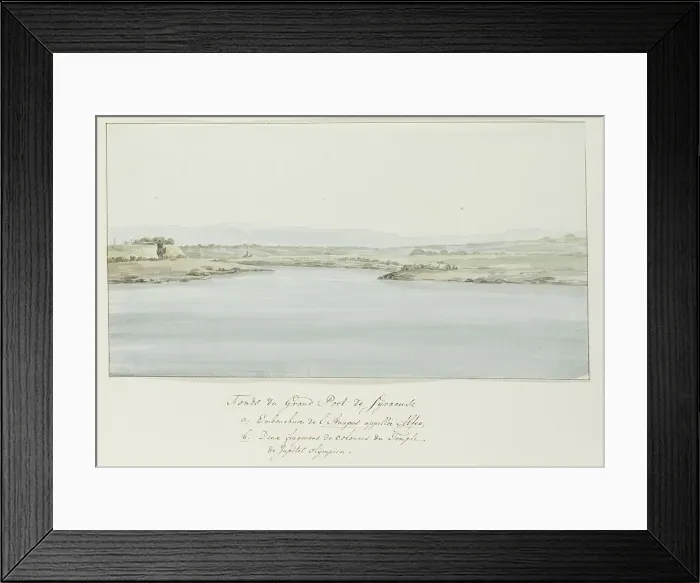 Framed Print : Extremity of the great port of Syracuse, 1778. Creator: Louis Ducros Framed Print : Extremity of the great port of Syracuse, 1778. Creator: Louis Ducros