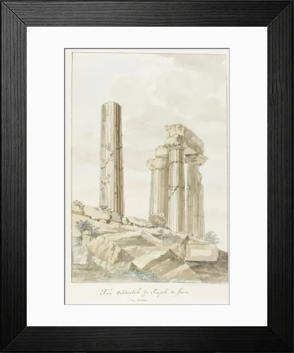 Framed Print : West Facade of the Temple of Juno Lucina, 1778. Creator: Louis Ducros Framed Print : West Facade of the Temple of Juno Lucina, 1778. Creator: Louis Ducros