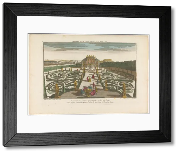Framed Print : View of the garden and the palace of an officer of the Queen of Hungary in a suburb... 1735-1805. Creator: Unknown Framed Print : View of the garden and the palace of an officer of the Queen of Hungary in a suburb... 1735-1805. Creator: Unknown