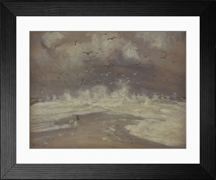 Framed Print : Surf at the North Coast of Jutland;Stormy Weather at Skagen, 1918. Creator: Michael Peter Ancher Framed Print : Surf at the North Coast of Jutland;Stormy Weather at Skagen, 1918. Creator: Michael Peter Ancher