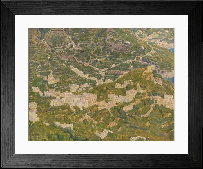 Framed Print : Bird's Eye View from Ravello towards Torello, 1891. Creator: Kristian Zahrtmann Framed Print : Bird's Eye View from Ravello towards Torello, 1891. Creator: Kristian Zahrtmann