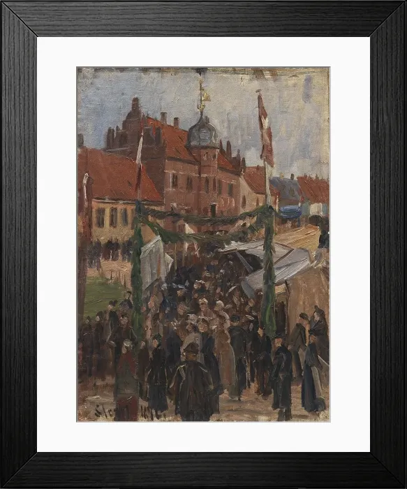 Framed Print : Market at Stege Torv, 1892. Creator: Albert Gottschalk Framed Print : Market at Stege Torv, 1892. Creator: Albert Gottschalk