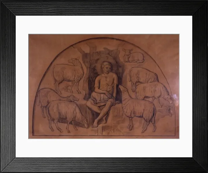 Framed Print : The Good Shepherd, 1925. Creator: Joakim Skovgaard Framed Print : The Good Shepherd, 1925. Creator: Joakim Skovgaard
