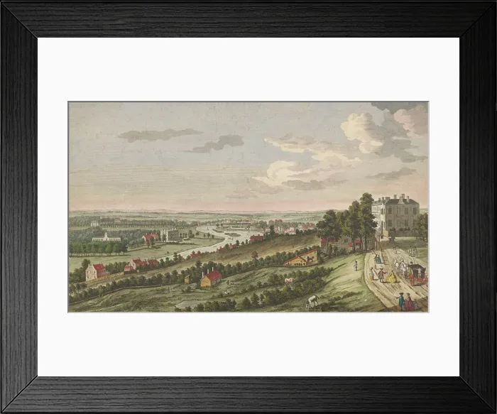 Framed Print : View of a river with ships and boats on the water in moonlight, 1753-1797. Creators: Pierre François Basan, Pierre Fouquet, Pierre Jacques Duret