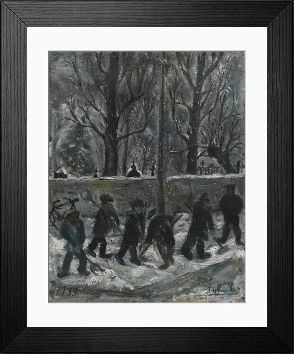 Framed Print : Snow-Clearing, 1933. Creator: John Christensen Framed Print : Snow-Clearing, 1933. Creator: John Christensen