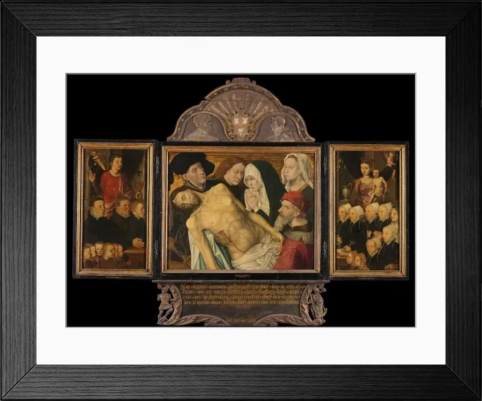 Framed Print : Memorial Triptych, formerly called the Gertz Memorial Triptych, with the Lamentation (central panel) Creator: Unknown Framed Print : Memorial Triptych, formerly called the Gertz Memorial Triptych, with the Lamentation (central panel) Creator: Unknown