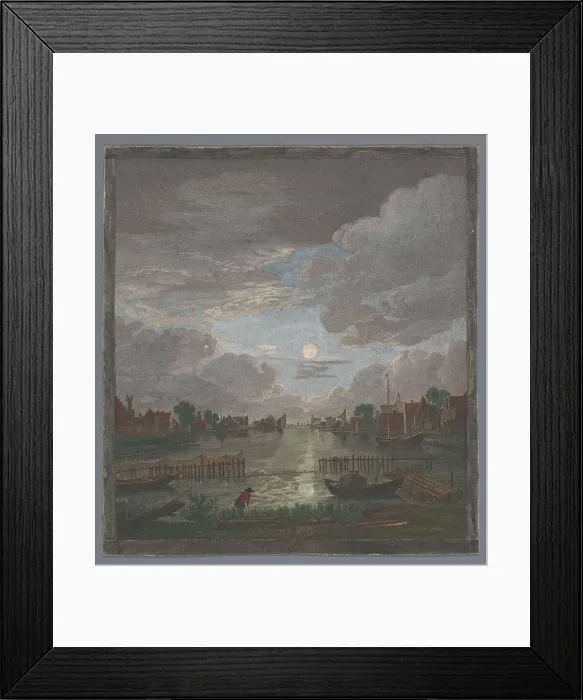 Framed Print : View of a canal in the vicinity of the city of Haarlem in Moonlight, 1753-1797. Creators: Pierre François Basan, Pierre Fouquet, Thomas Major Framed Print : View of a canal in the vicinity of the city of Haarlem in Moonlight, 1753-1797. Creators: Pierre François Basan, Pierre Fouquet, Thomas Major