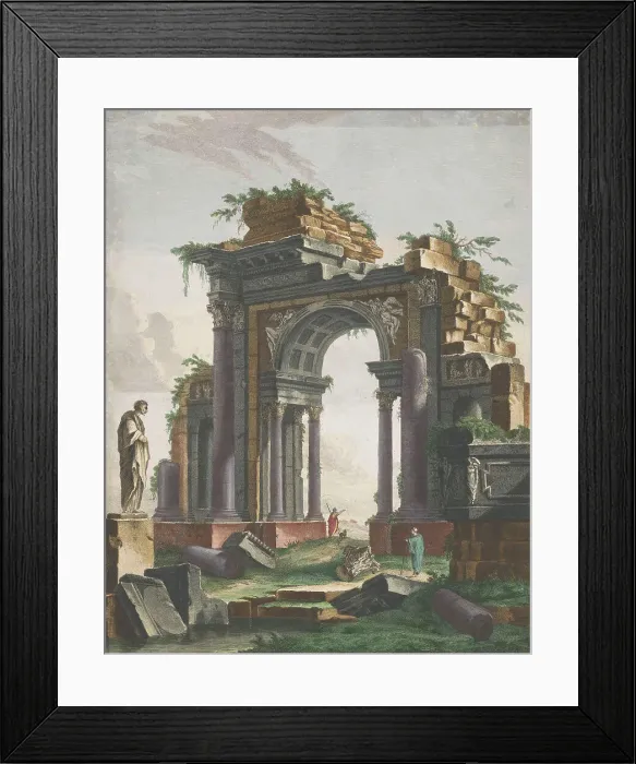 Framed Print : View of the ruins of a triumphal arch, 1753-1797. Creators: Pierre François Basan, Pierre Fouquet Framed Print : View of the ruins of a triumphal arch, 1753-1797. Creators: Pierre François Basan, Pierre Fouquet