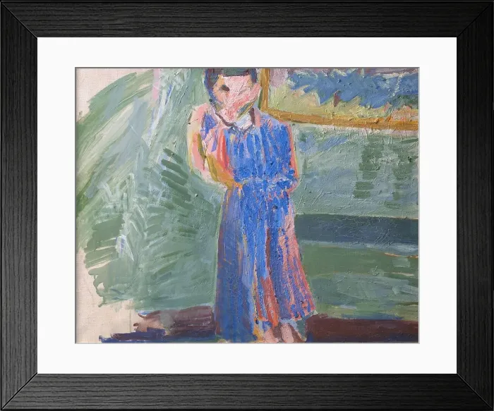 Framed Print : Standing Figure, Blue Dress, 1941. Creator: Niels Larsen Stevns Framed Print : Standing Figure, Blue Dress, 1941. Creator: Niels Larsen Stevns