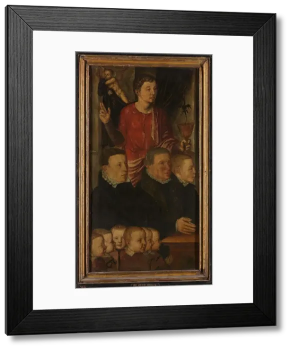 Framed Print : Left wing of a Memorial Triptych, formerly called the Gertz Memorial Triptych, with nine male Donor Creator: Unknown Framed Print : Left wing of a Memorial Triptych, formerly called the Gertz Memorial Triptych, with nine male Donor Creator: Unknown