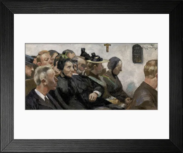 Framed Print : Attendees in a village church, 1894. Creator: Christjern Schobius Framed Print : Attendees in a village church, 1894. Creator: Christjern Schobius
